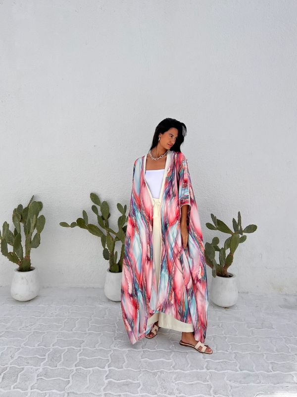 SILK TUNIC RAINBOW PINK