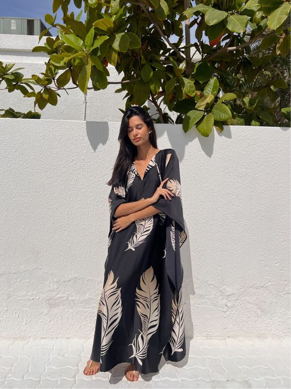 SWAN KAFTAN BLACK