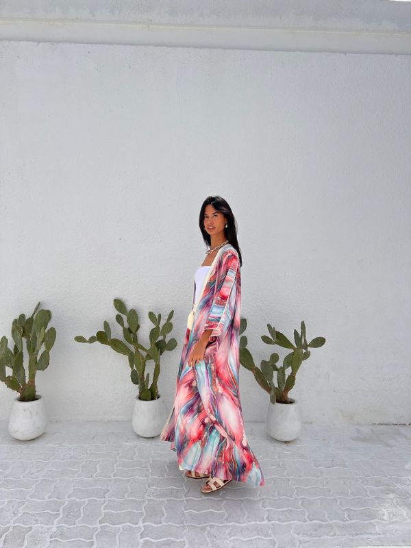 SILK TUNIC RAINBOW PINK