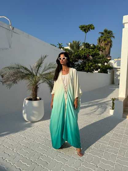 SILK TUNIC OMBREE GREEEN