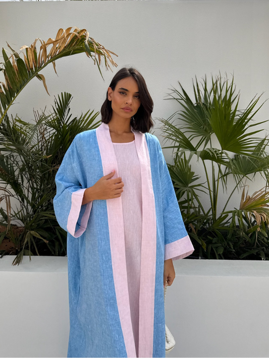 ESTELLA LINEN | BABY BLUE & SOFT PINK