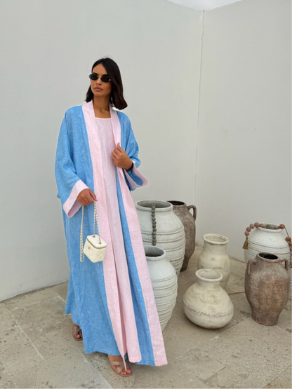 ESTELLA LINEN | BABY BLUE & SOFT PINK