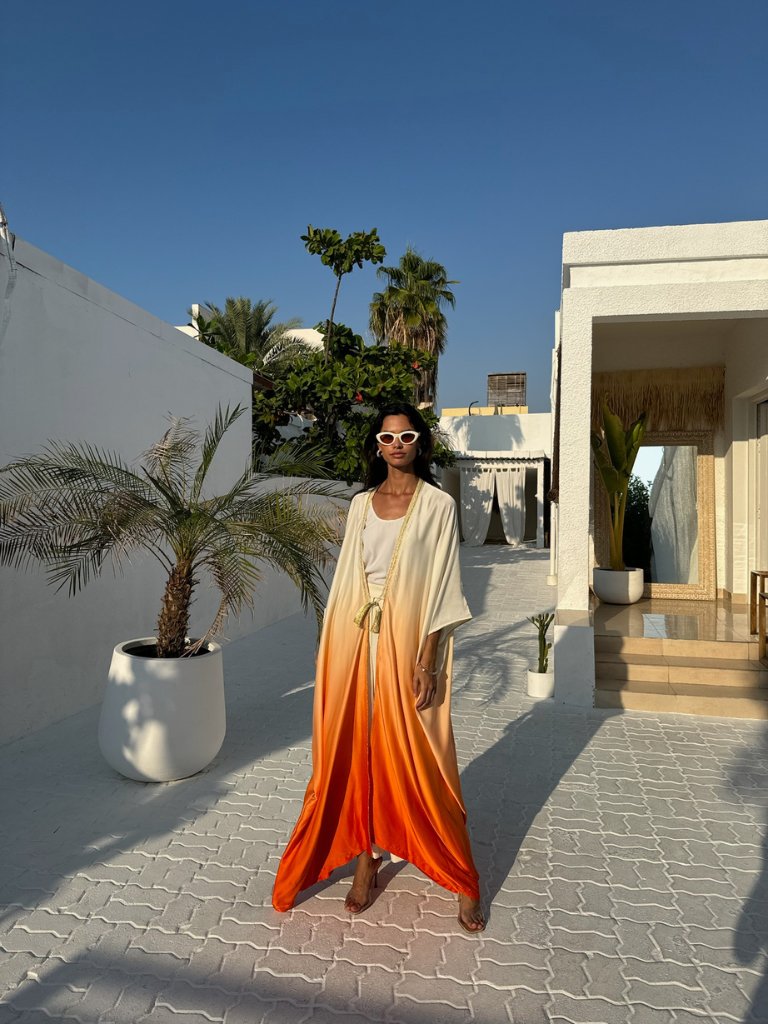 SILK TUNIC OMBREE ORANGE