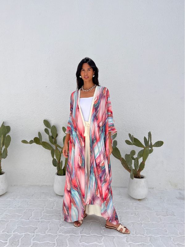 SILK TUNIC RAINBOW PINK