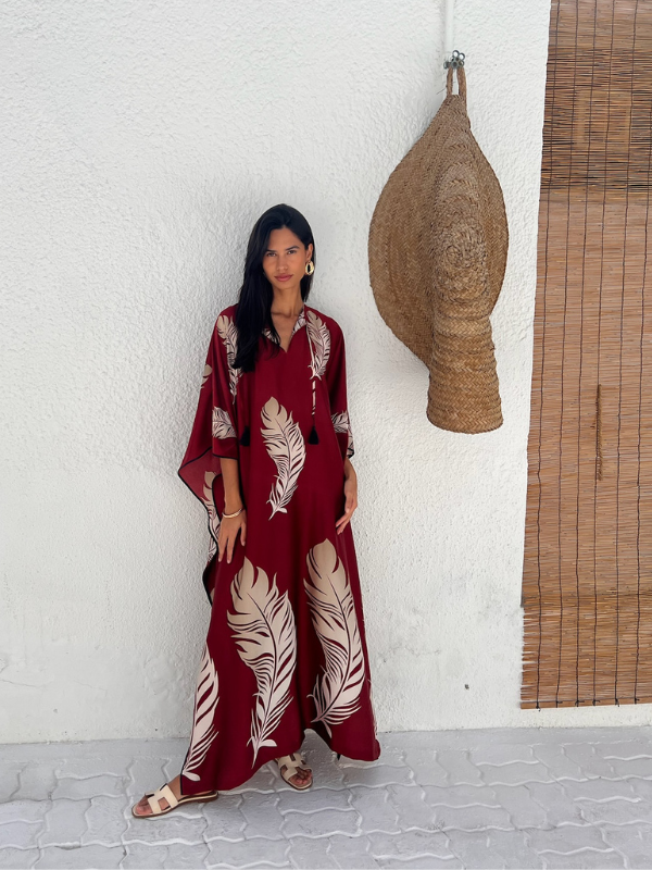 SWAN KAFTAN RED