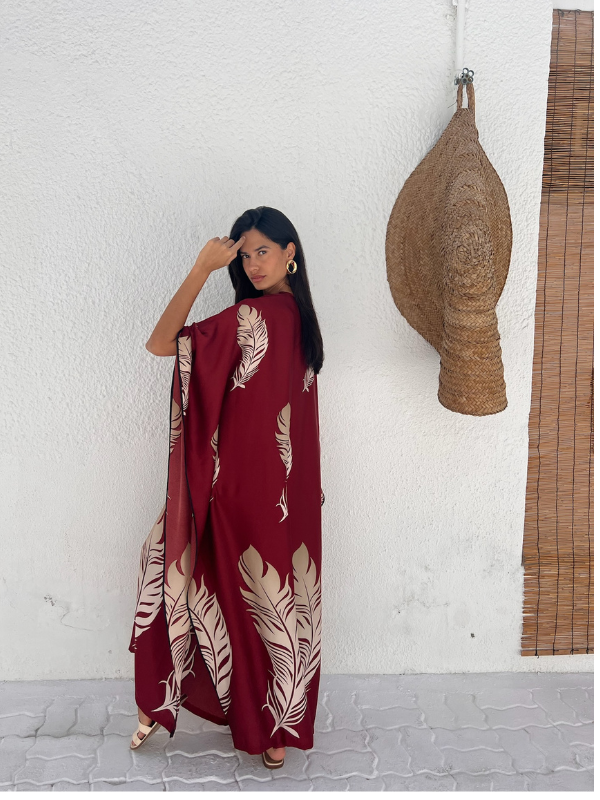 SWAN KAFTAN RED