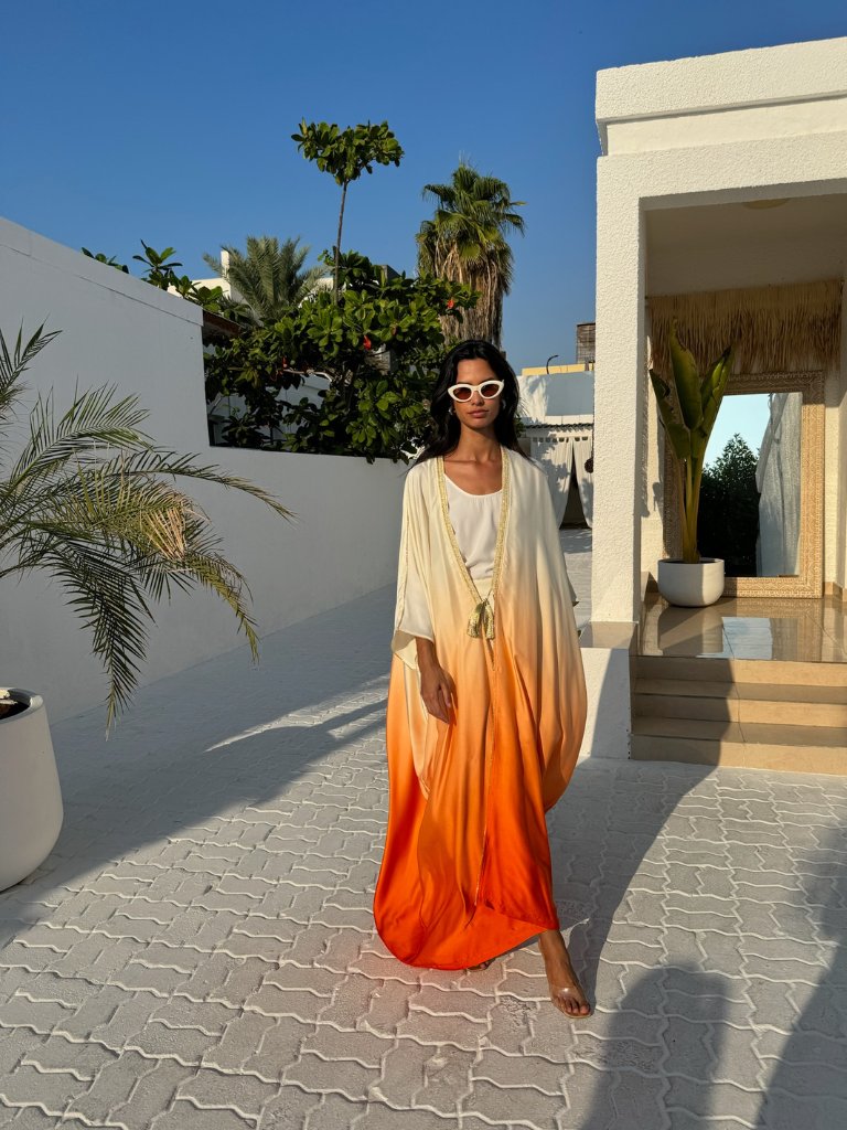 SILK TUNIC OMBREE ORANGE