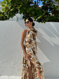 ALISON DRESS Cream & Caramel