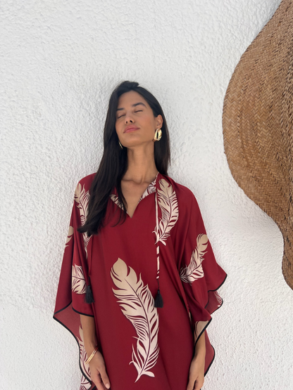 SWAN KAFTAN RED