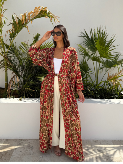 OLYMPIA KAFTAN SNAKE RED