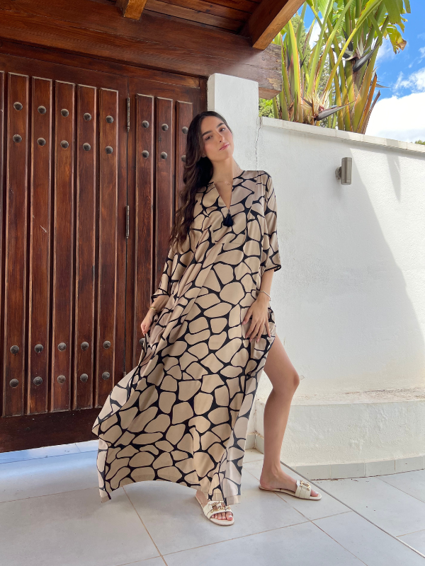 CLASSIC KAFTAN - GIRAFFE PRINT - CARAMEL