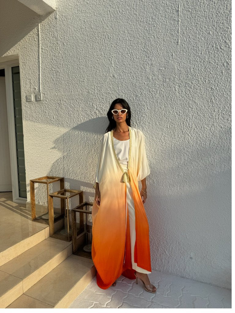 SILK TUNIC OMBREE ORANGE