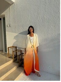 SILK TUNIC OMBREE ORANGE