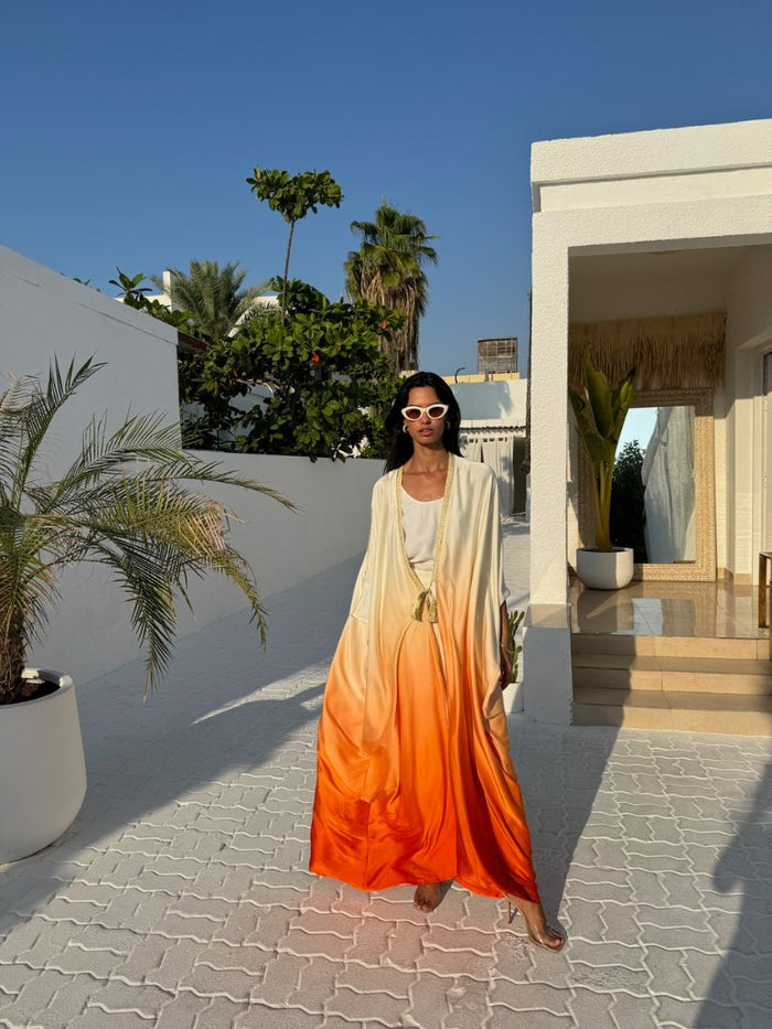 SILK TUNIC OMBREE ORANGE