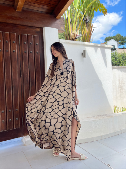 CLASSIC KAFTAN - GIRAFFE PRINT - CARAMEL