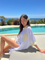 CELIA BEACH SHIRT White with yellow