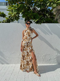 ALISON DRESS Cream & Caramel