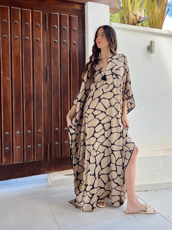 CLASSIC KAFTAN - GIRAFFE PRINT - CARAMEL