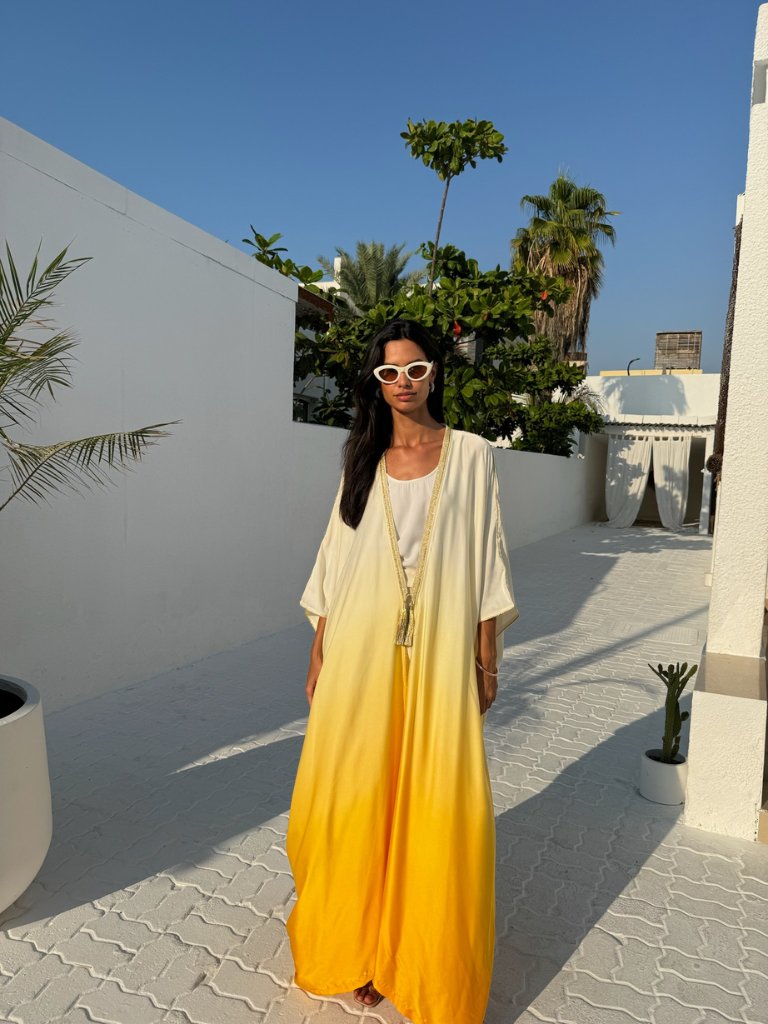 SILK TUNIC OMBREE YELLOW