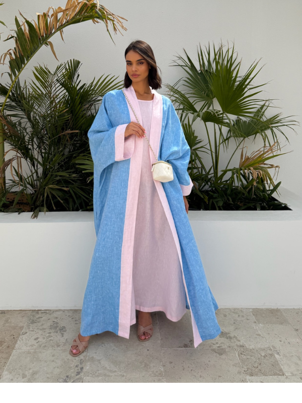 ESTELLA LINEN | BABY BLUE & SOFT PINK