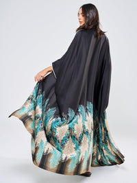 SILK TUNIC FLORAL - BLACK W/ GREEN FLORAL