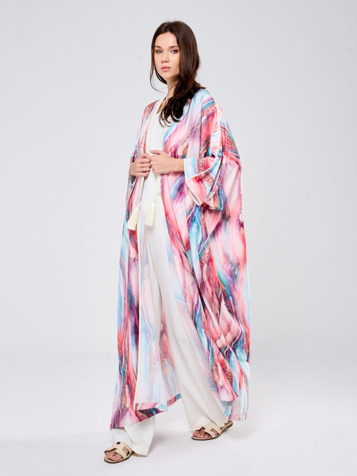 SILK TUNIC RAINBOW  - PINK