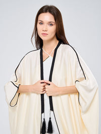 MIMI SILK TUNIC W/ LEOPARD -  CREAM NEW