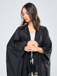 MIMI SILK TUNIC W/ LEOPARD - BLACK