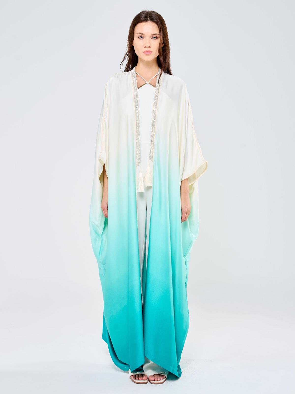 SILK TUNIC OMBREE - GREEN