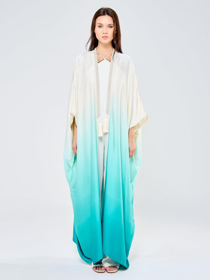 SILK TUNIC OMBREE - GREEN