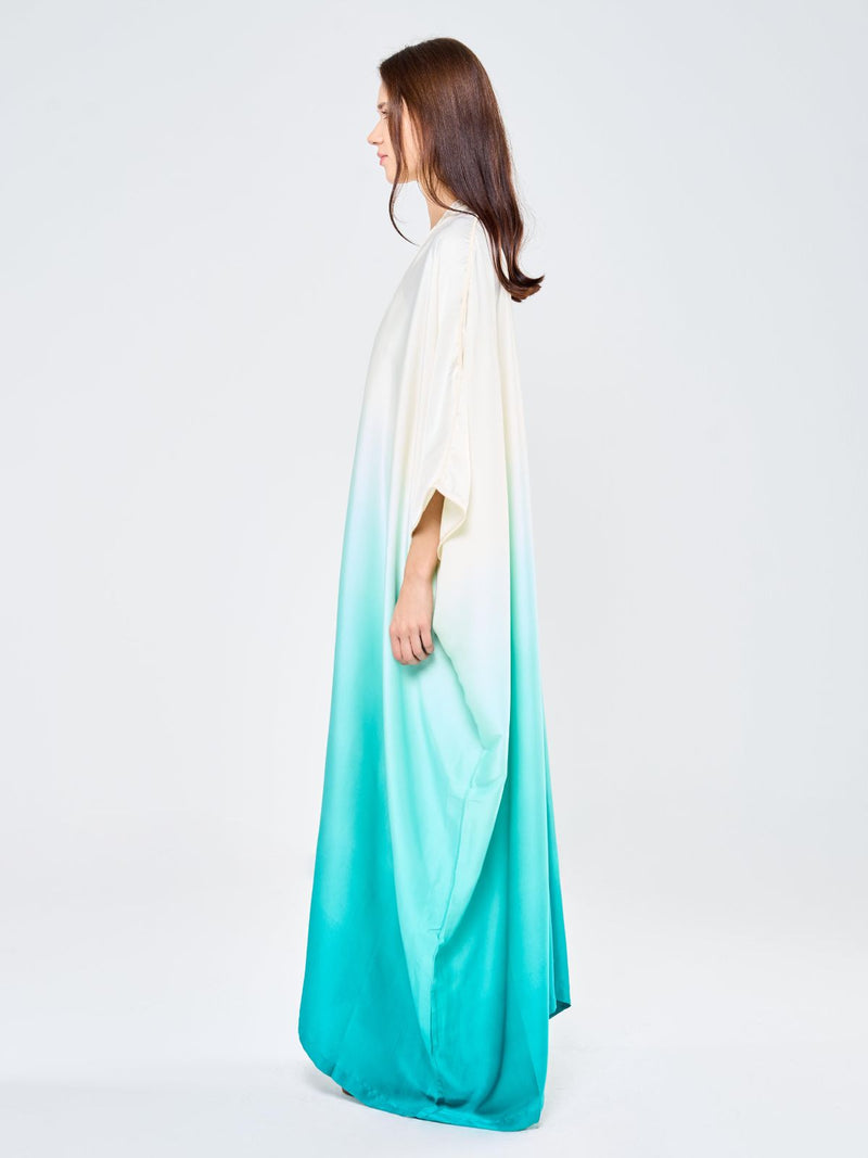 SILK TUNIC OMBREE - GREEN