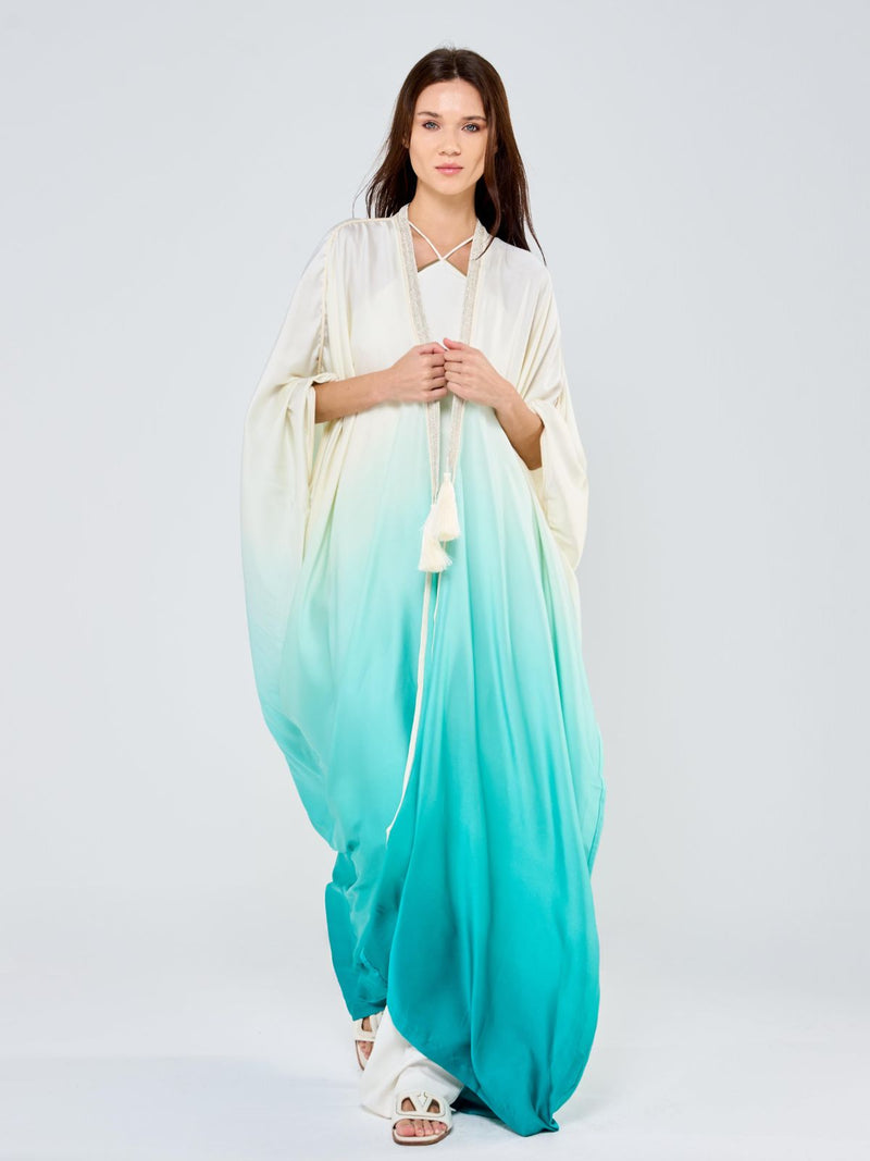 SILK TUNIC OMBREE - GREEN