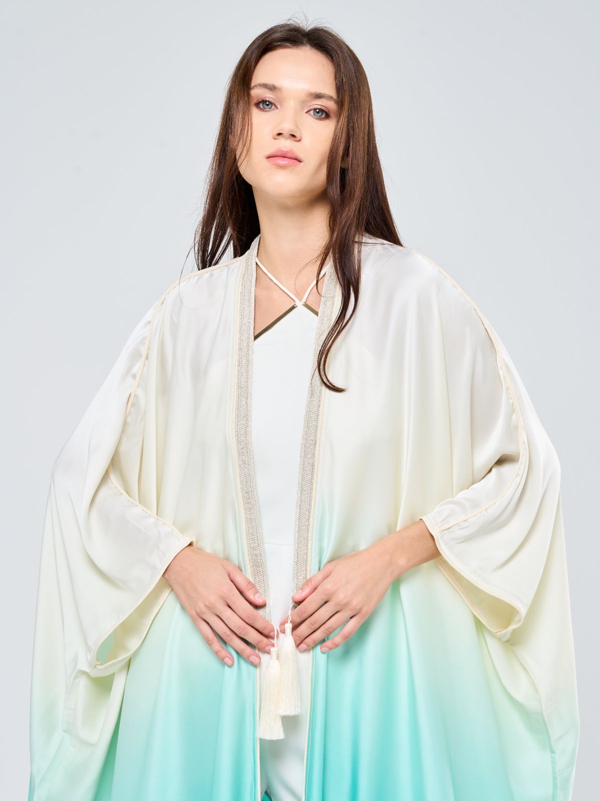 SILK TUNIC OMBREE - GREEN