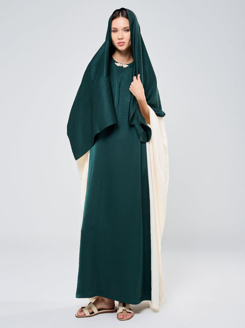 ARABELLA KAFTAN - GREEN & CREAM