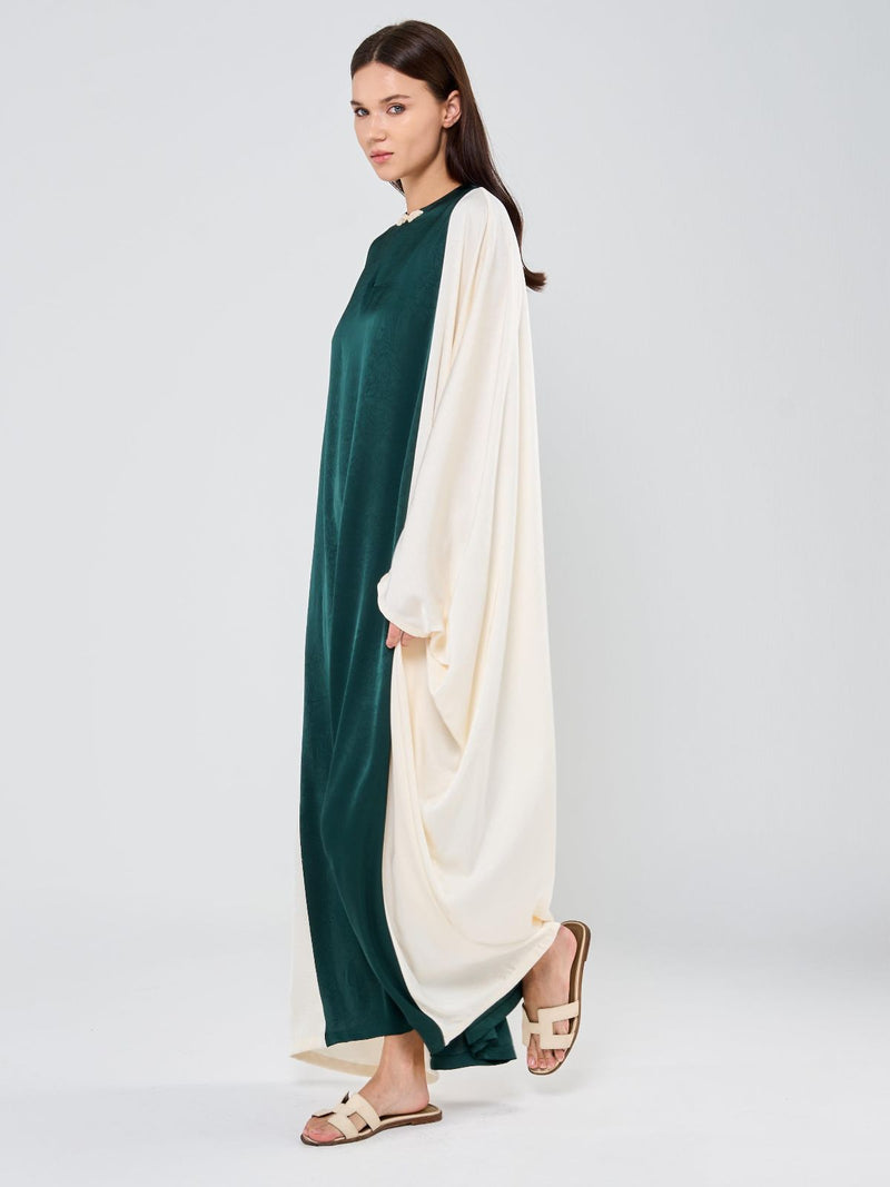ARABELLA KAFTAN - GREEN & CREAM