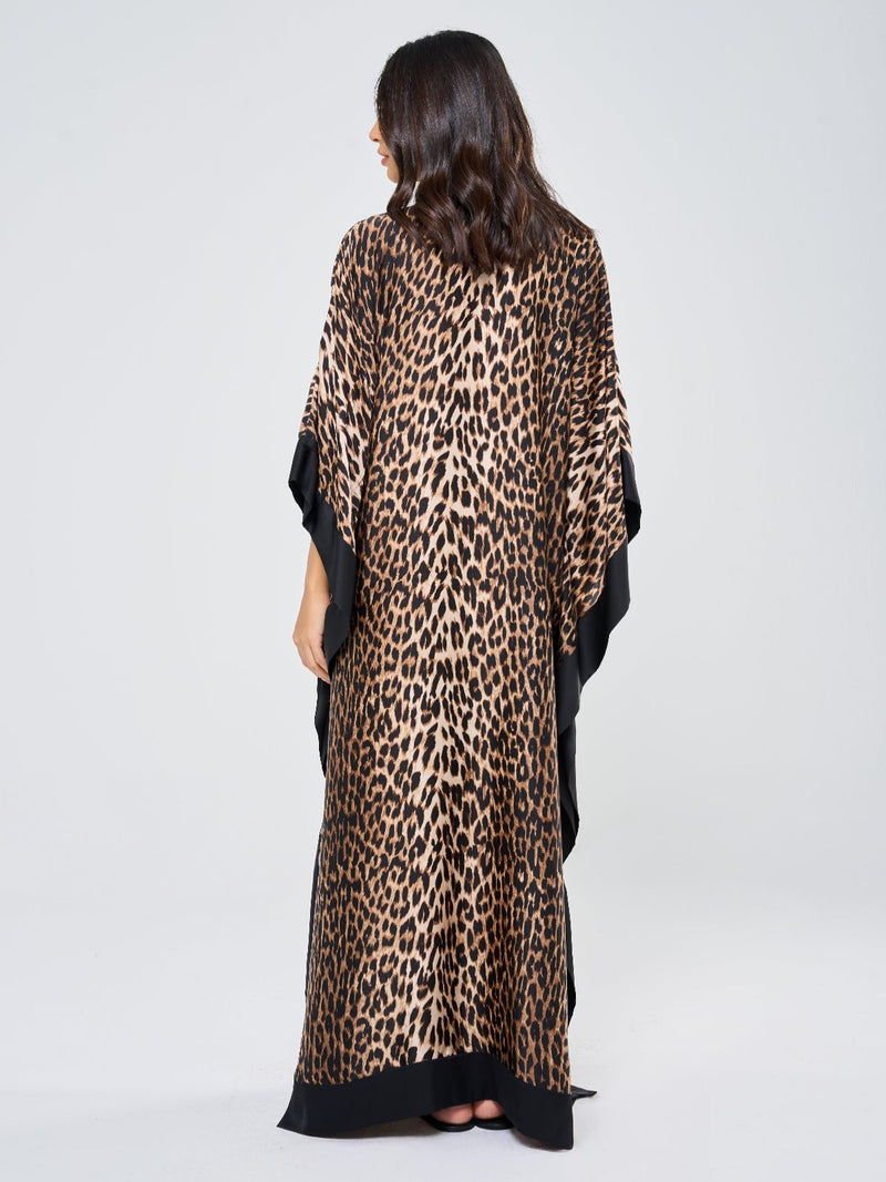 MAYA KAFTAN LEOPARD PRINT
