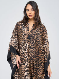MAYA KAFTAN LEOPARD PRINT