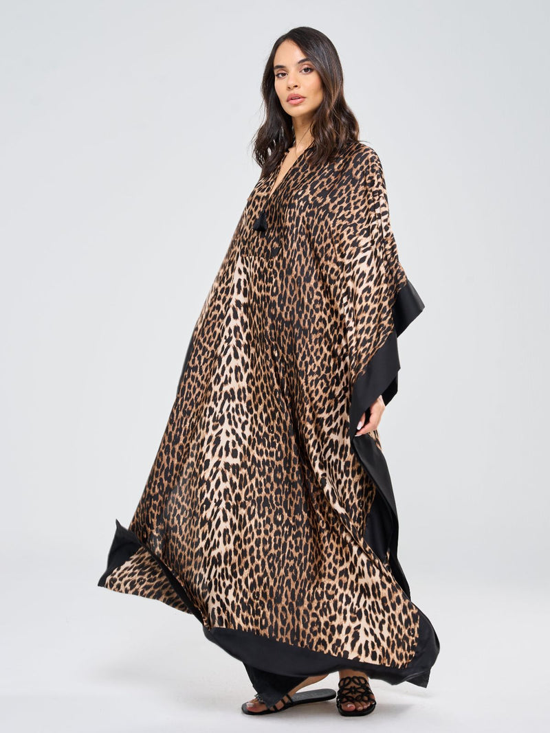MAYA KAFTAN LEOPARD PRINT