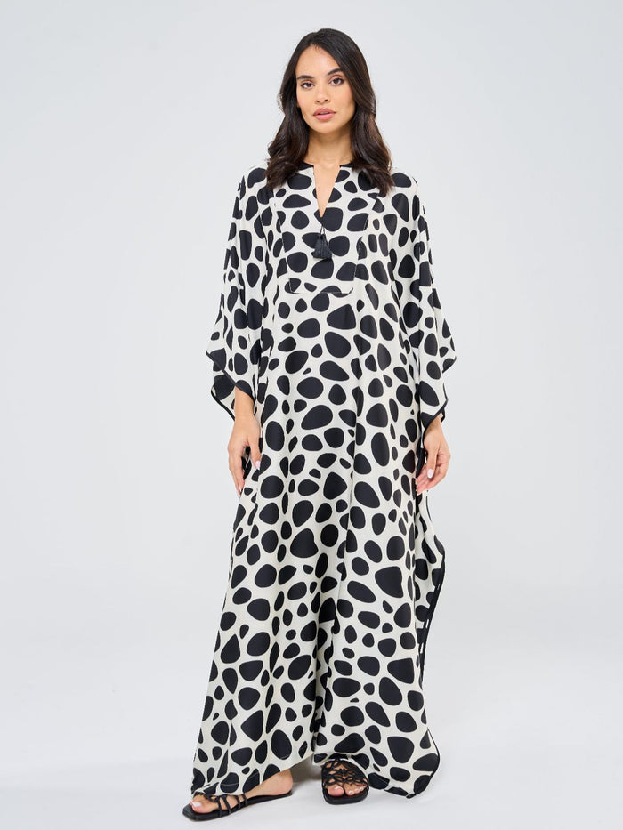 DAISY CLASSIC KAFTAN - BLACK & WHITE
