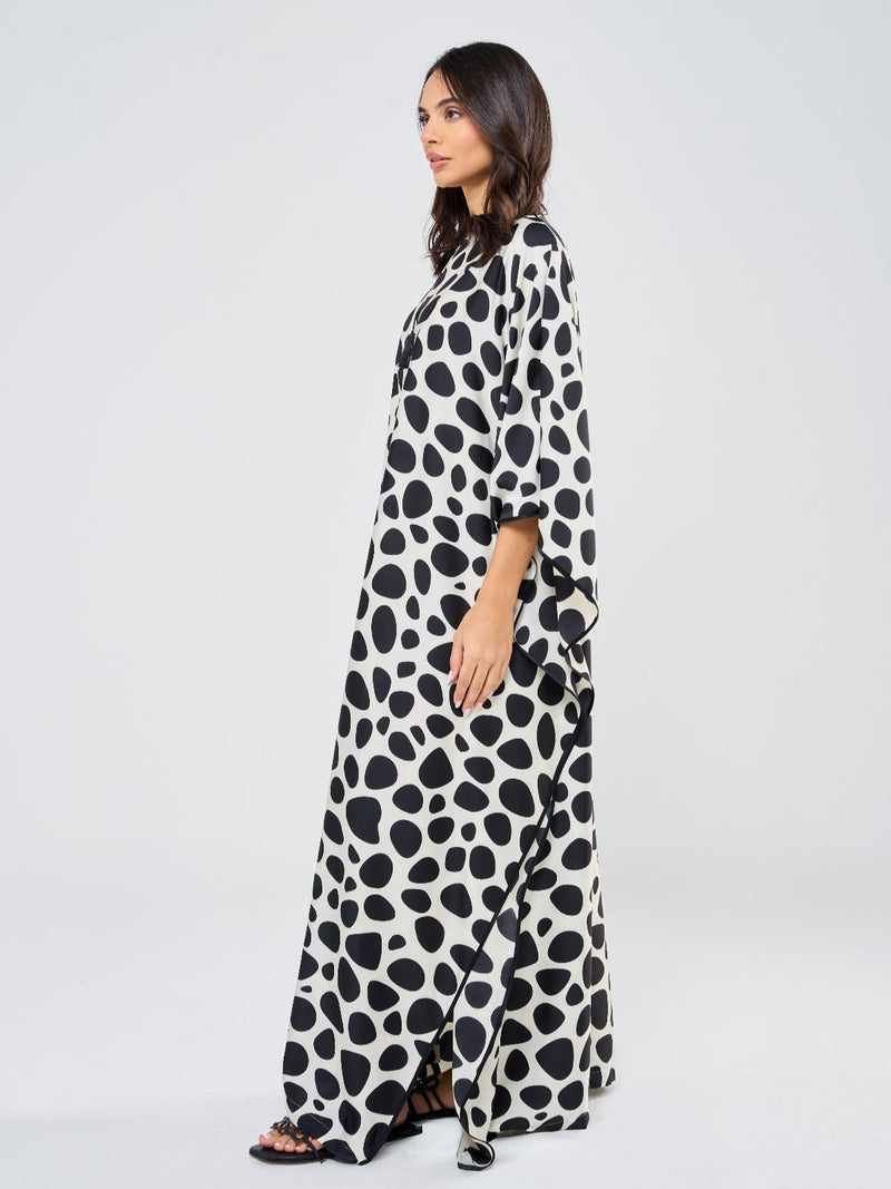 DAISY CLASSIC KAFTAN - BLACK & WHITE