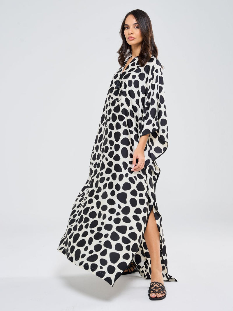 DAISY CLASSIC KAFTAN - BLACK & WHITE