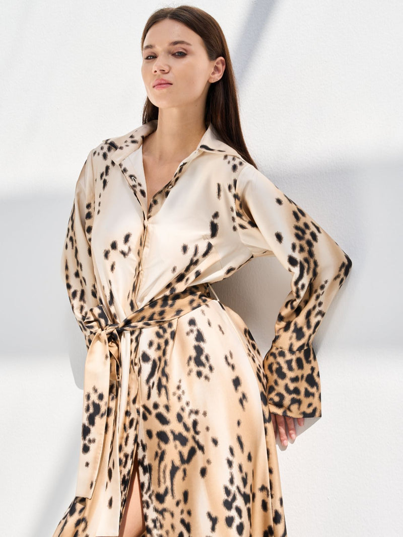 MYLA SHIRT DRESS - CARAMEL