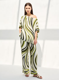 VERA SET ONE SHOULDER (BLOUSE W/ TROUSERS) - KHAKI GREEN