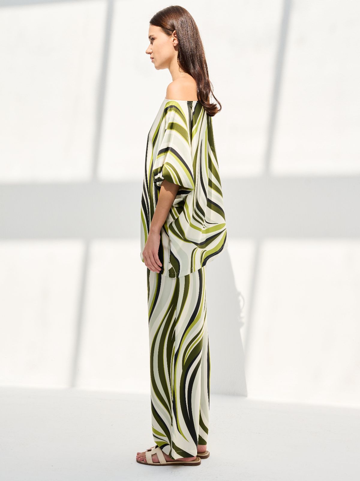 VERA SET ONE SHOULDER (BLOUSE W/ TROUSERS) - KHAKI GREEN