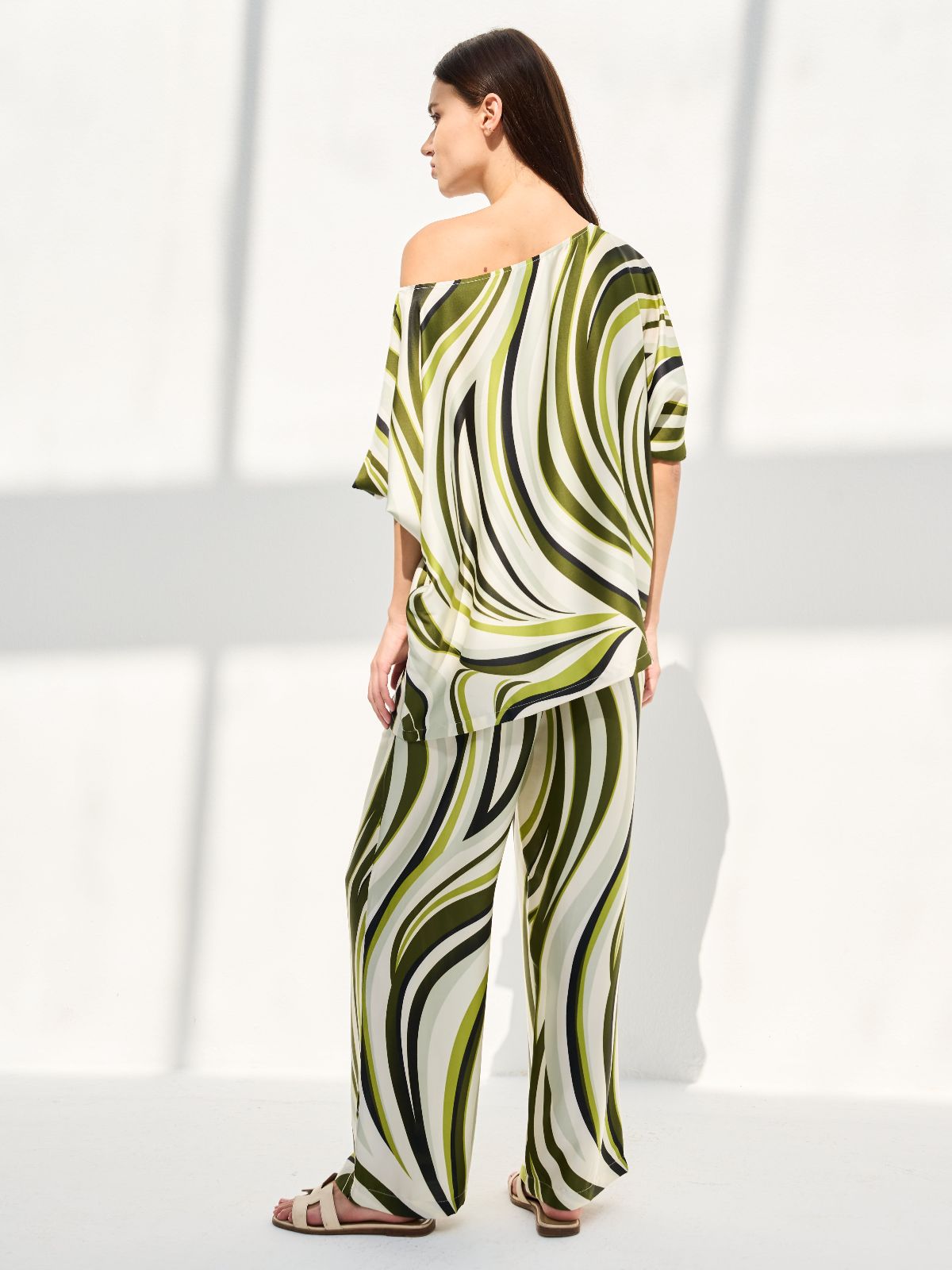 VERA SET ONE SHOULDER (BLOUSE W/ TROUSERS) - KHAKI GREEN