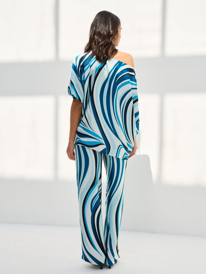 VERA SET ONE SHOULDER (BLOUSE W/ TROUSERS) - BLUE