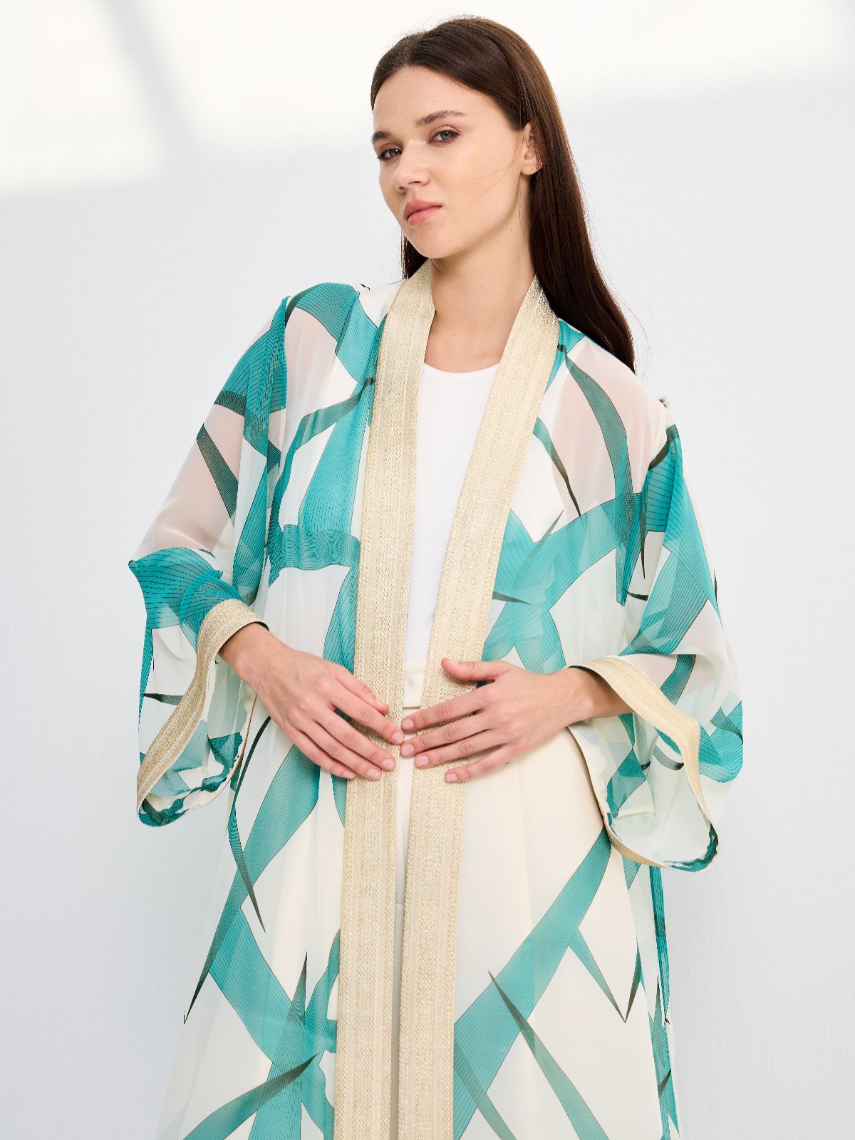 NICA CHIFFON KAFTAN - GREEN