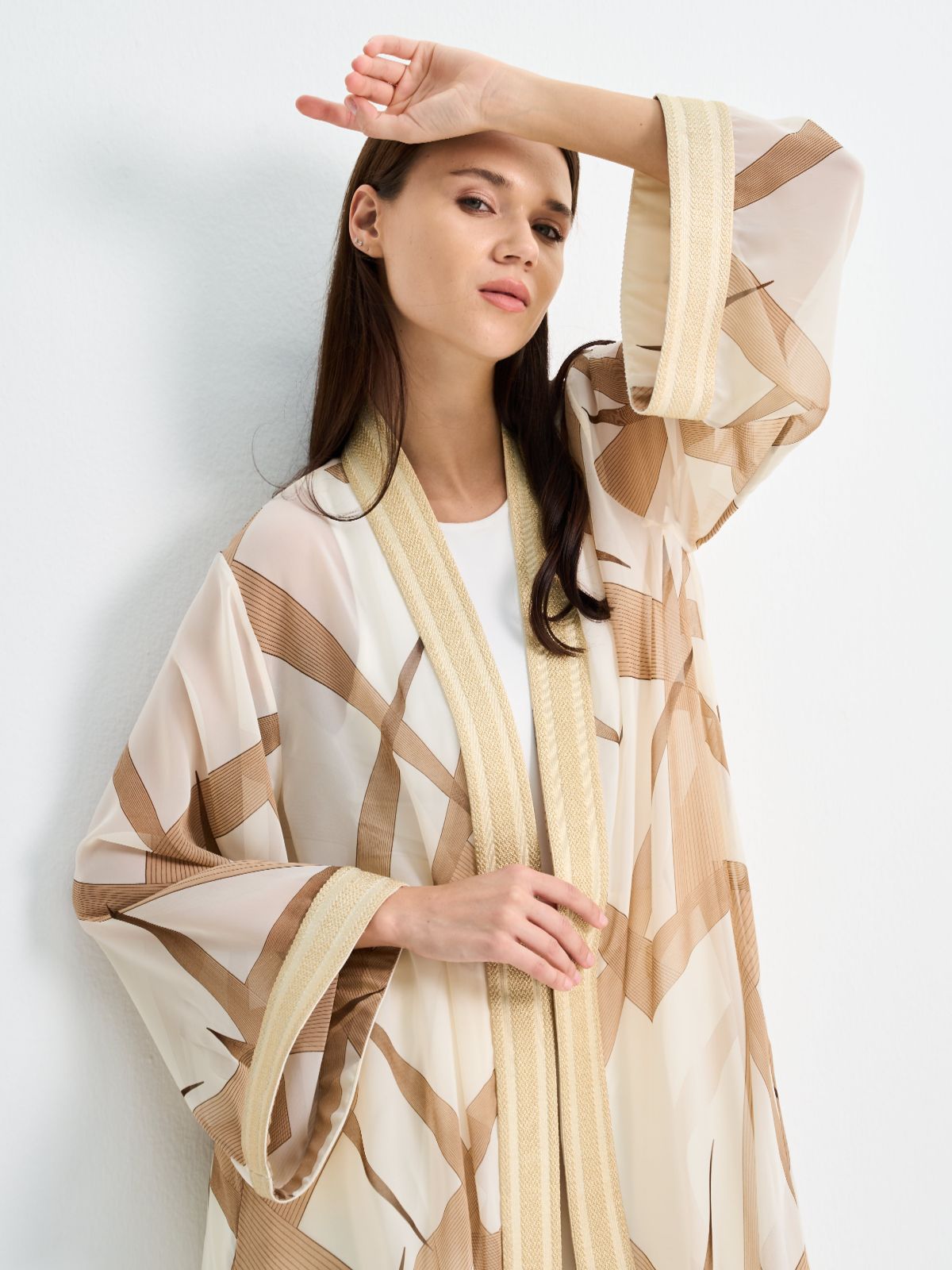 NICA CHIFFON KAFTAN - BROWN