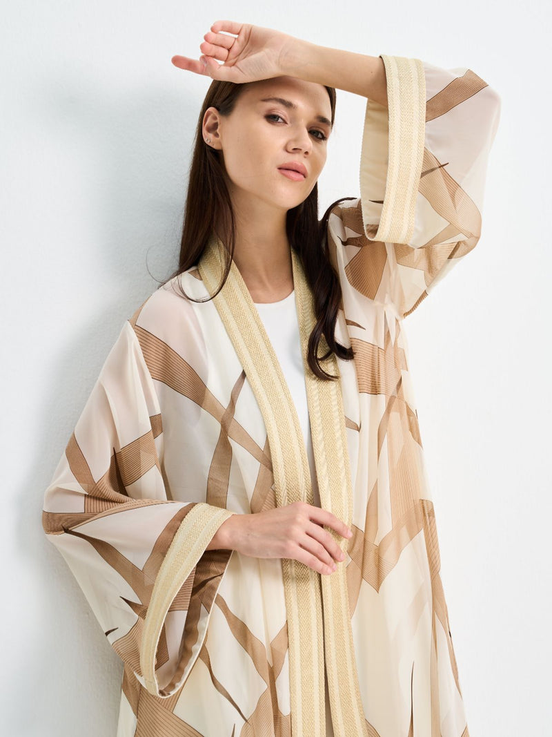 NICA CHIFFON KAFTAN - BROWN