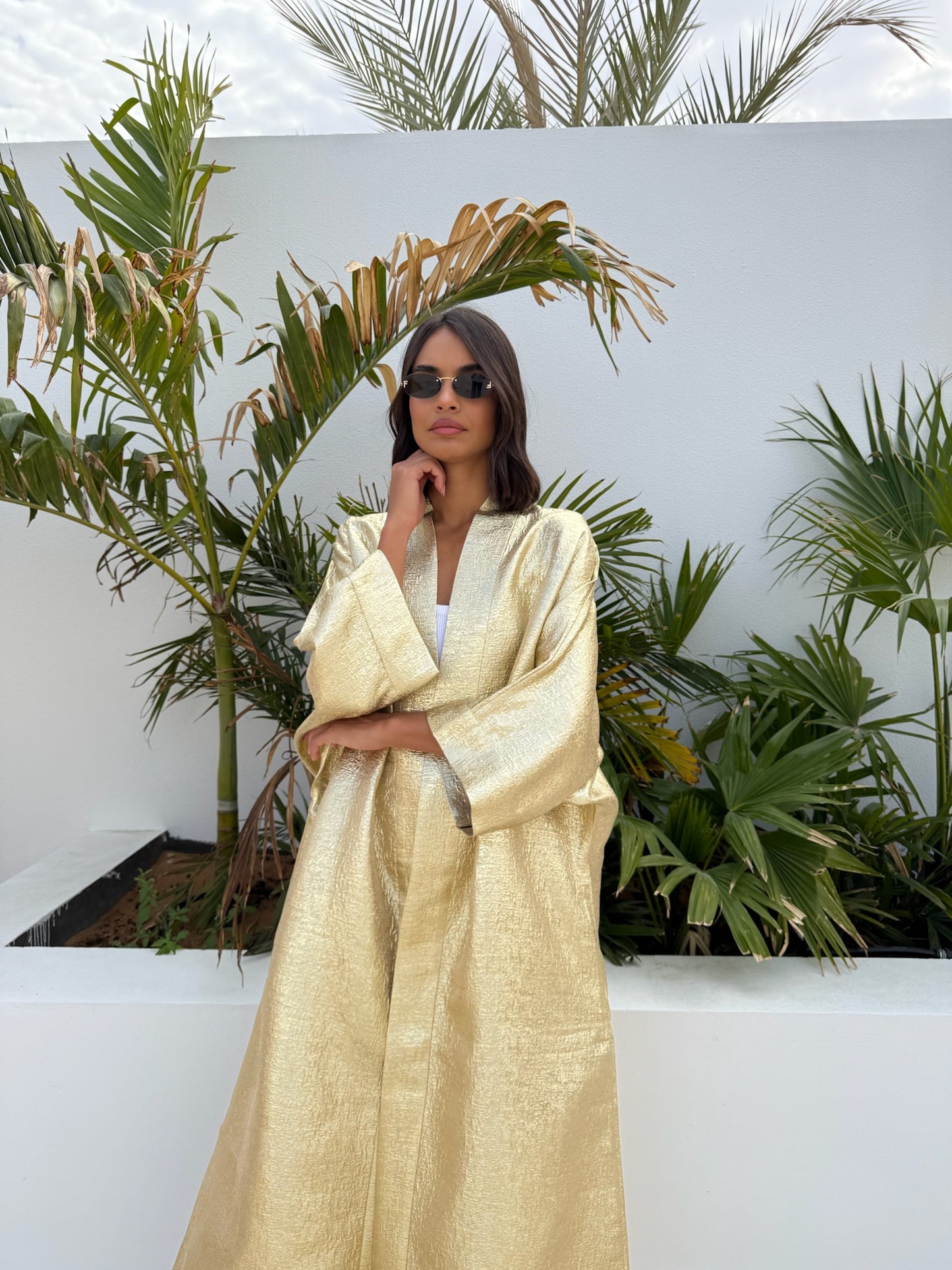 METALLIC ABAYA GOLD